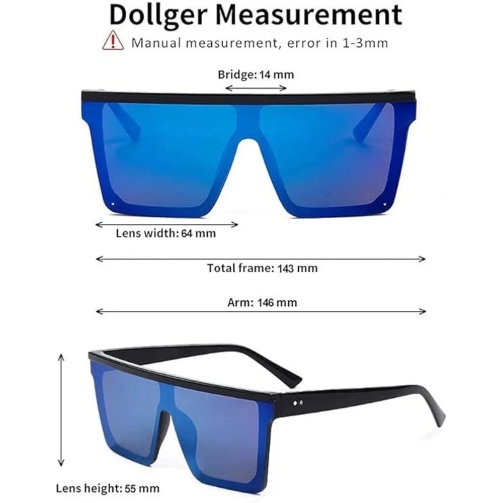 Fashion Sunglasses Designer Fire‎ Red Mirror Lens Oversize Lentes Gafas Humbres